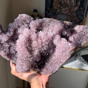 XXL (15.8lb) 7.19kg AAA+ Pink, Burgundy, Red, Purple Amethyst Stalactite Flower Specimen on stand ~ High Quality ~  Collectors Piece ~ Rare