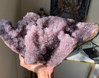 XXL (15.8lb) 7.19kg AAA+ Pink, Burgundy, Red, Purple Amethyst Stalactite Flower Specimen on stand ~ High Quality ~  Collectors Piece ~ Rare