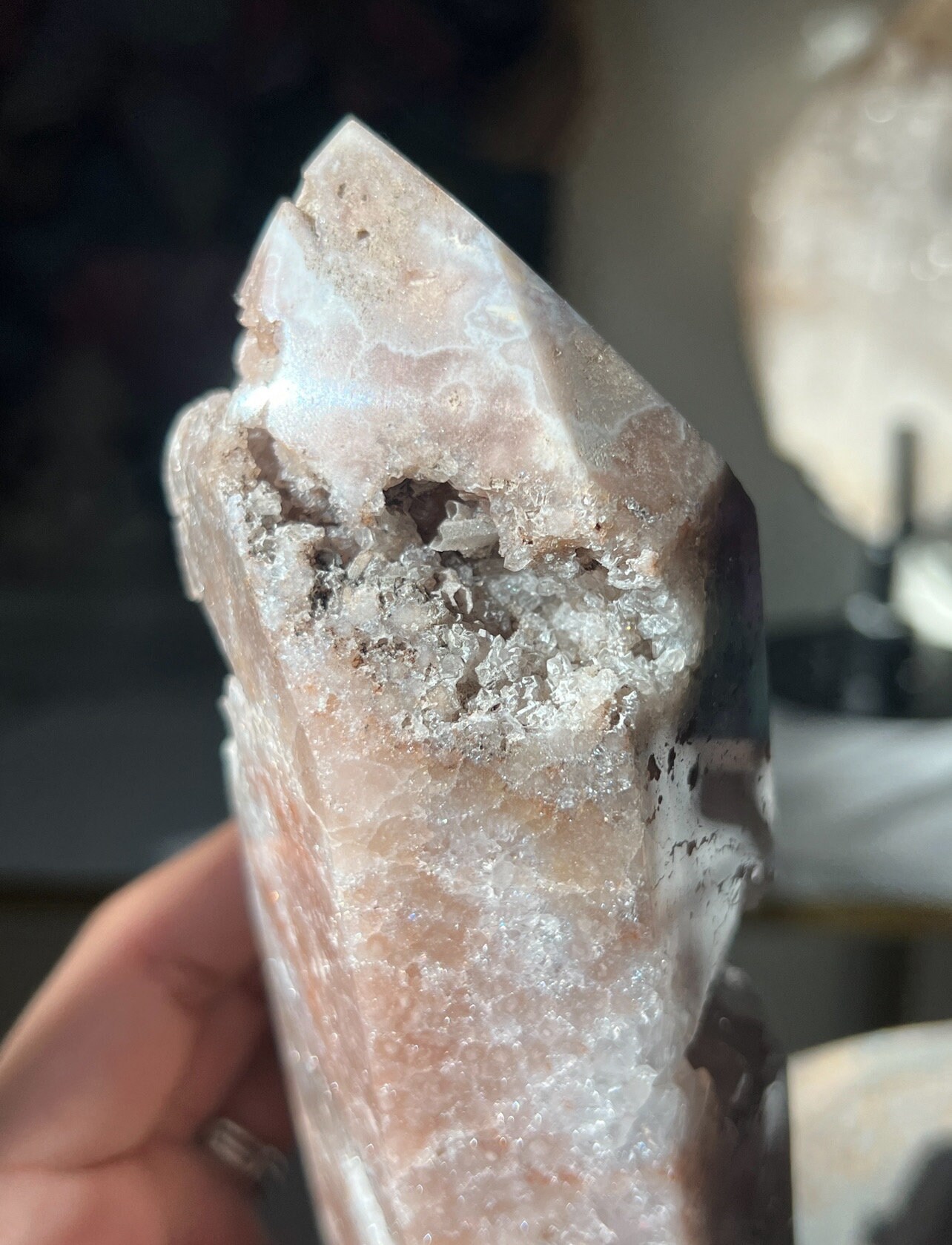 Bigサイズ✳︎ ドゥルージー煌めくポイント ピンクアメジスト タワー 夢のような大きなドゥルージークォーツピンクアメジストタワー〜ピンク