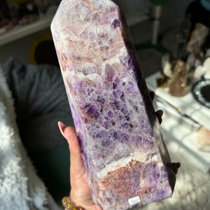 XL (4.7lbs) Gorgeous|Juicy Dream Amethyst Tower from Brazil ~ Chevron Amethyst Tower Point ~ Brazil Earth Candy
