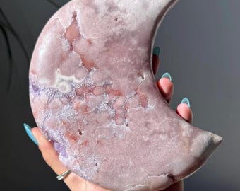 XL High Grade Druzy Pink Amethyst Moon on Rose Gold Stand ~ Shimmering High Quality ~ Brazil Pink Amethyst 1.496kg