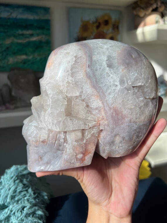 希少 高品質 ピンクアメジスト 月 ジオード 虹 花 希少 高品質