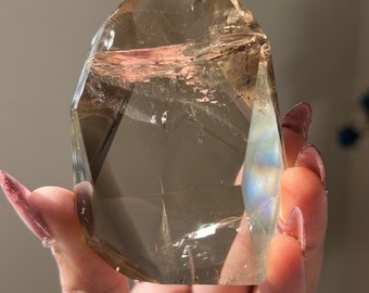 A+ Phantom Natural Smoky Citrine Lemurian Tower, Citrine Lemurian, Lemurian Quartz, Rare Lemurian