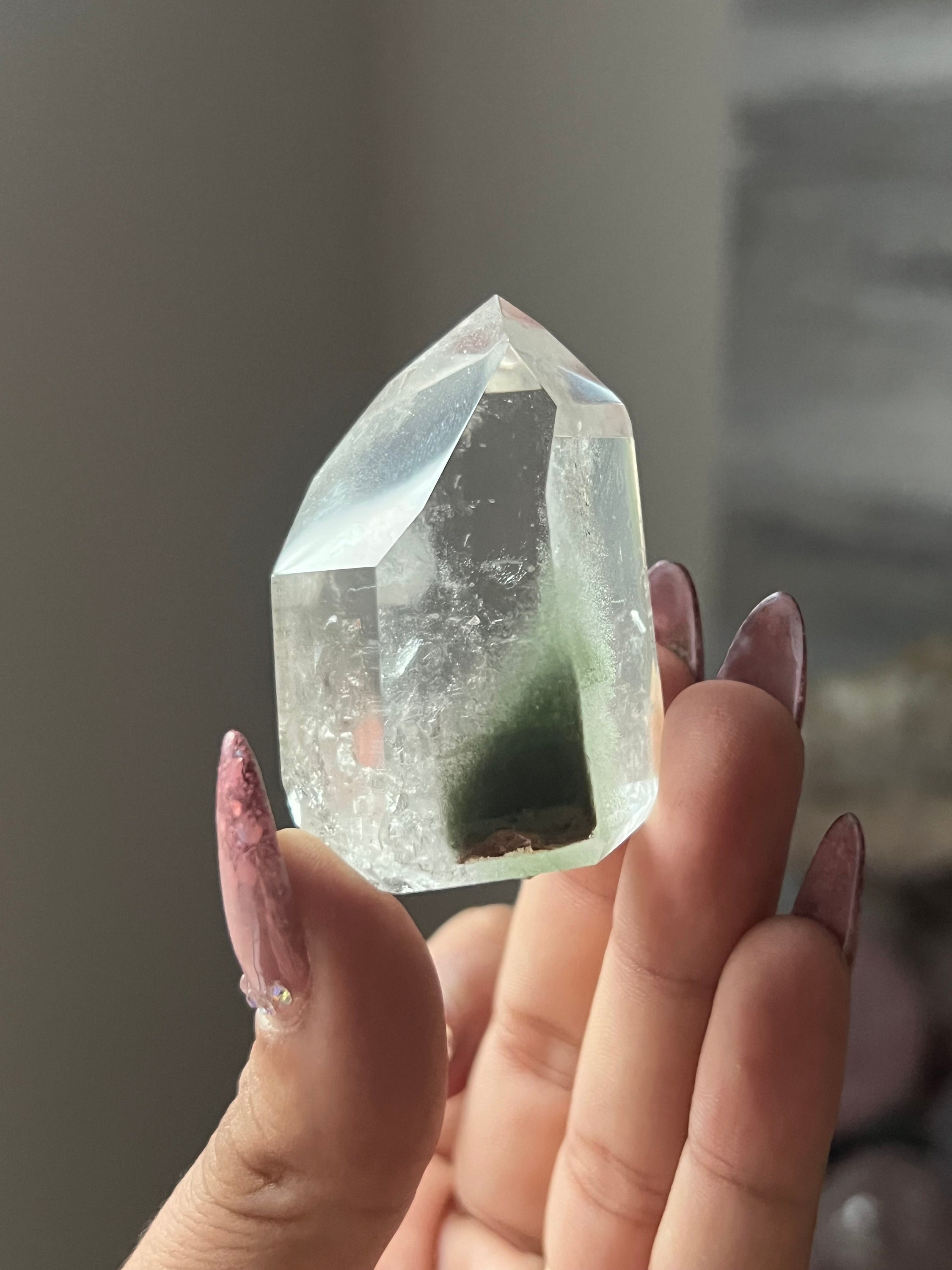 高品質 プラシオライト グリーンクォーツ タワー ポイント