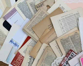 Vintage Book Page Ephemera: 1-Pound Junk Journal Paper Pack