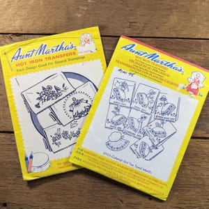 Aunt Martha’s Embroidery Transfer Bundle, Colonial Girl Tea Towels 3553 & Morning Glory Pillowslip 3285