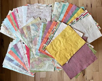 Coffee Dyed Scrapbook Paper Collection Grab Bag