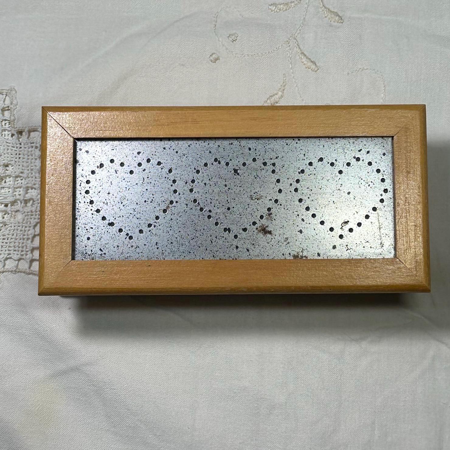 Crowning Touch Wooden Postage Stamp Storage Box with hearts on lid