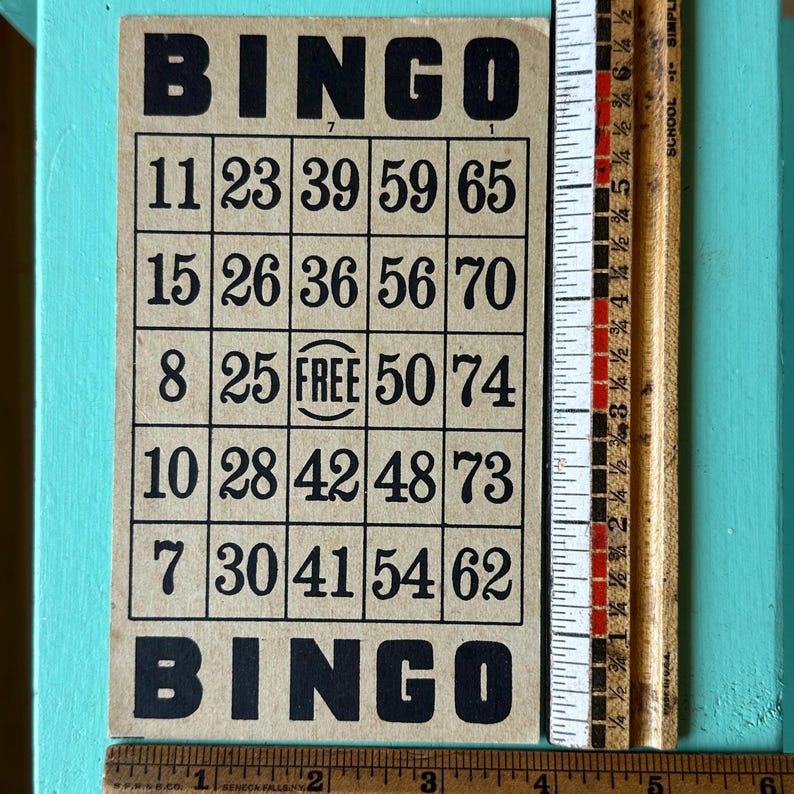 5 Vintage Bingo Cards (C) - Etsy