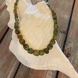 Jay King DTR Green Nugget Turquoise Graduated Sterling 17-20 inch
