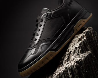 Men's Leather Sneakers: Durable TEP Sole, Fabric Lining