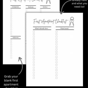 Ultimate First Apartment Checklist Printable for Moving in New Home