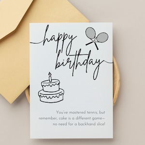 Tennis Birthday Card Printable Lustige Tennis-Geburtstagskarte Sport-Geburtstagskarte Digitale Geburtstagskarte PDF druckbare Karte für ihr digitales Geschenk