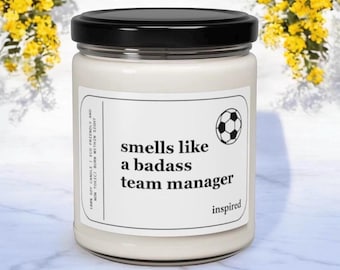 Soccer Team Manager Gift Soccer Manager Gift Soccer Coach Gift for Team Manager Soccer End of Season Gift Sports Manager Gift for Her Candle