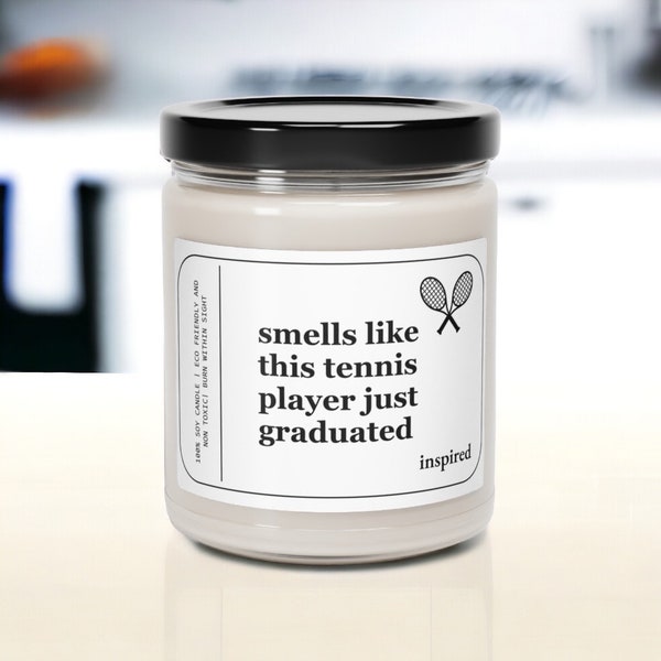 Tennis Coach Gift Candle for Favorite Tennis Player Graduation Gift for Her Funny Tennis for Women Sports Fan Present Tennis Coach Decor