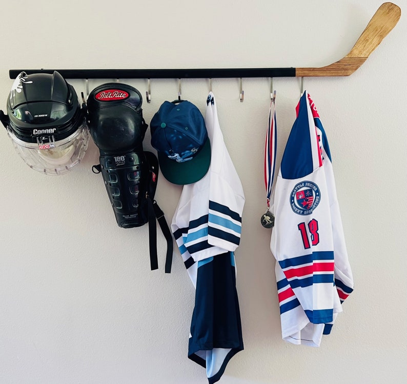 Hockey Stick Hat Rack Coat Hanger Jersey Medal Equipment Etsy