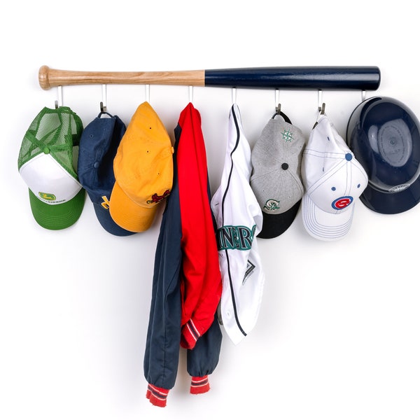 Baseball Bat Hat Cap Coat Jersey Equipment and Backpack Rack