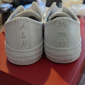 Custom Vinyl Wedding Shoe Initial and Date Decals Stickers