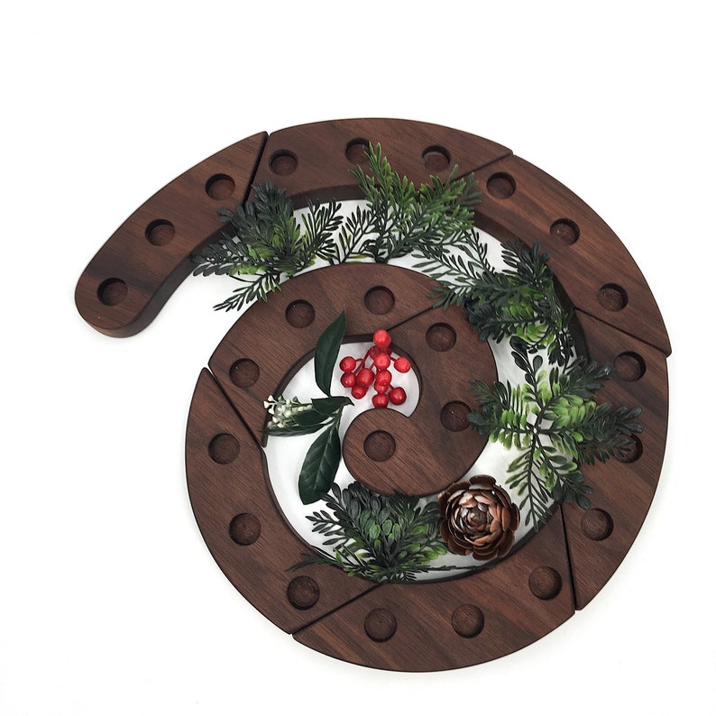 Waldorf Advent Spiral in Walnut Wood, Christmas Countdown Calendar Etsy