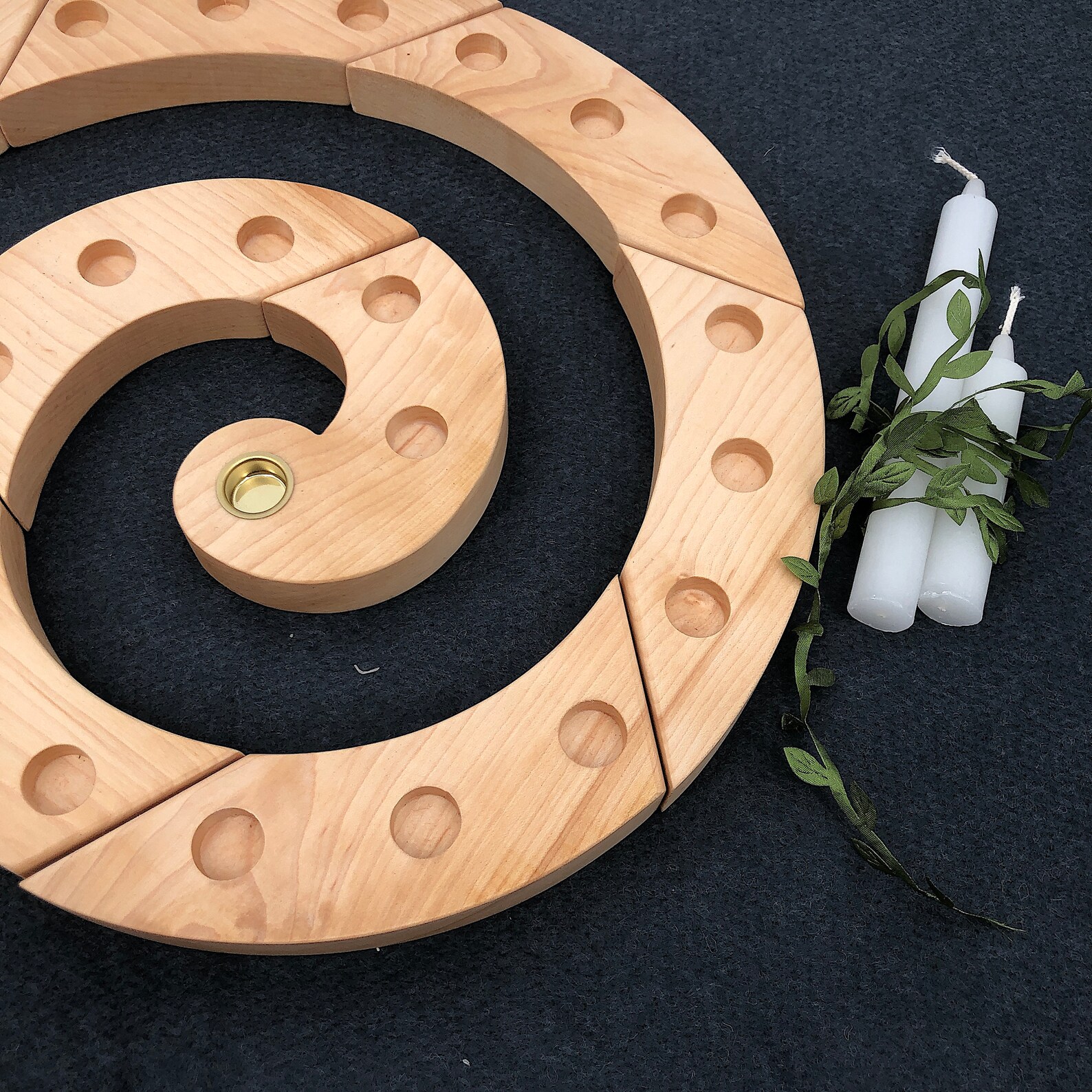 Waldorf Advent Spiral Wooden Candle Holder Advent Calendar Etsy