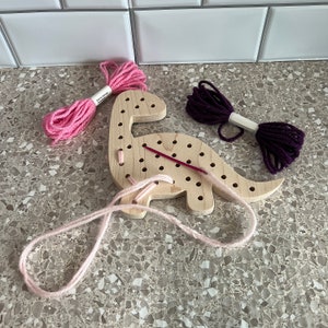 Speelgoed dinosaurus veter, uniek kerstcadeau voor kinderen, dinosaurus voor meisjes, Montessori praktisch, leer naaipakket, educatief cadeau