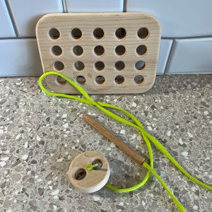 View of Lacing Toy, Toddler Gift, Montessori Practical Life, Fine Motor Skills ...