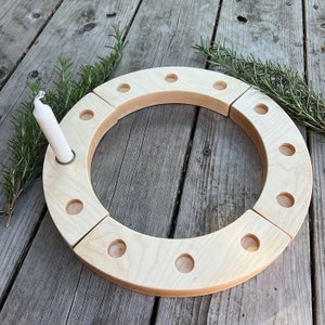 Waldorf birthday celebration ring, solid maple,