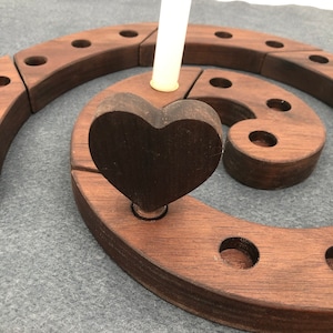 Waldorf birthday ring, heart ornament, Natural rustic wood, Celebration ring, German birthday ring, wood ring ornament, first birthday gift