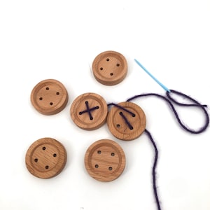 Learn-to-sew,  button sewing activity, Montessori practical life, Unique stocking stuffer for kids, Sewing kit for kids, Educational toy
