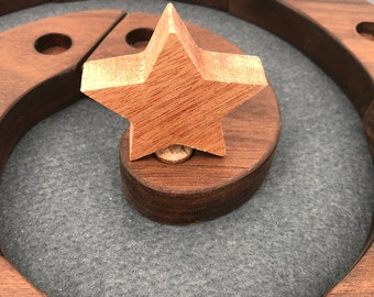 Waldorf birthday ring star ornament, Natural rustic wood, Celebration ring, Waldorf birthday ring ornament, star shape, waldorf ring