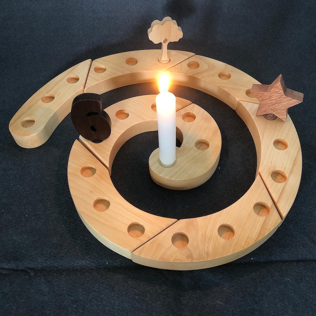 Waldorf Celebration Spiral, Spiral Advent Calendar, Natural Maple