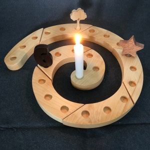 Waldorf celebration spiral, Spiral Advent calendar, Natural maple, winter solstice, Christmas countdown, advent wreath, Waldorf advent