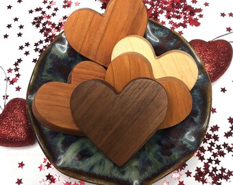 Wooden Heart bowl filler, Valentine's day decor, wood heart decor, Rustic home decor, farmhouse decor, coffee bar decorations, coffee tray