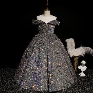 Luxury Folded shoulder sequin dress - New Luxury Princess Ball Gowns Wedding Tutu Dress Girls Party Flower Girl Dresses Evening Prom Frocks