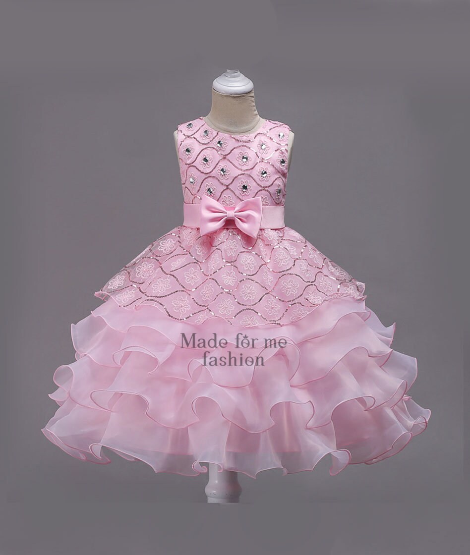 YWDJ 5-14Years Girl Dresses Lace Flowers Net Yarn Temperament Bowknot  Birthday Party Gown Long Dresses Green 11-12 Years - Walmart.com