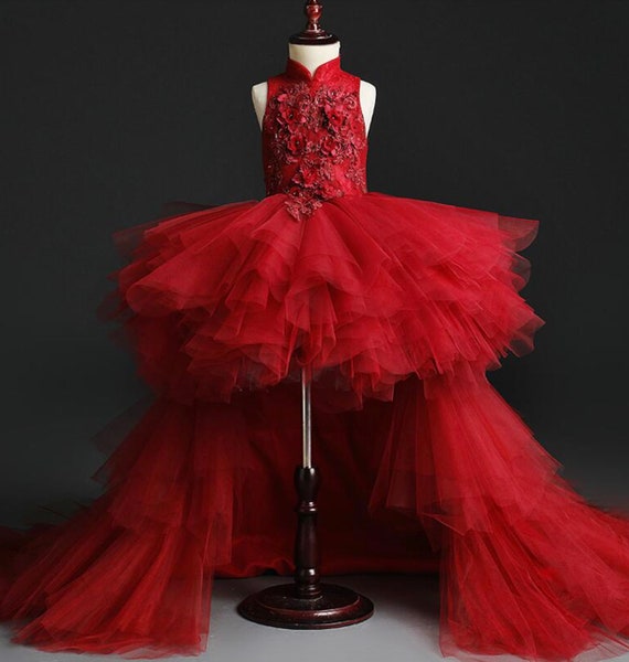 Shop Red designer Gowns for Kids Online | Aza Fashions