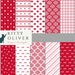 Minimalist Red & White Christmas Paper Pack | Printable Digital Paper ...