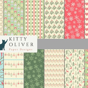 Cosy, Rustic Christmas Paper Pack, Printable Digital Paper Download for Scrapbooking, Card Making, Paper Crafting, 12x12, 300 dpi