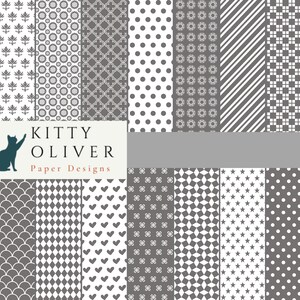 Anthrazit Basic Muster Wertpapier Pack | Druckbare digitale Papier Download, Scrapbooking, Kartenherstellung, Papier Handwerk 12x12, 300 DPI
