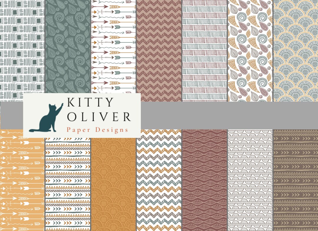 Boho / Tribal Paper Pack | Printable Digital Paper Download ...