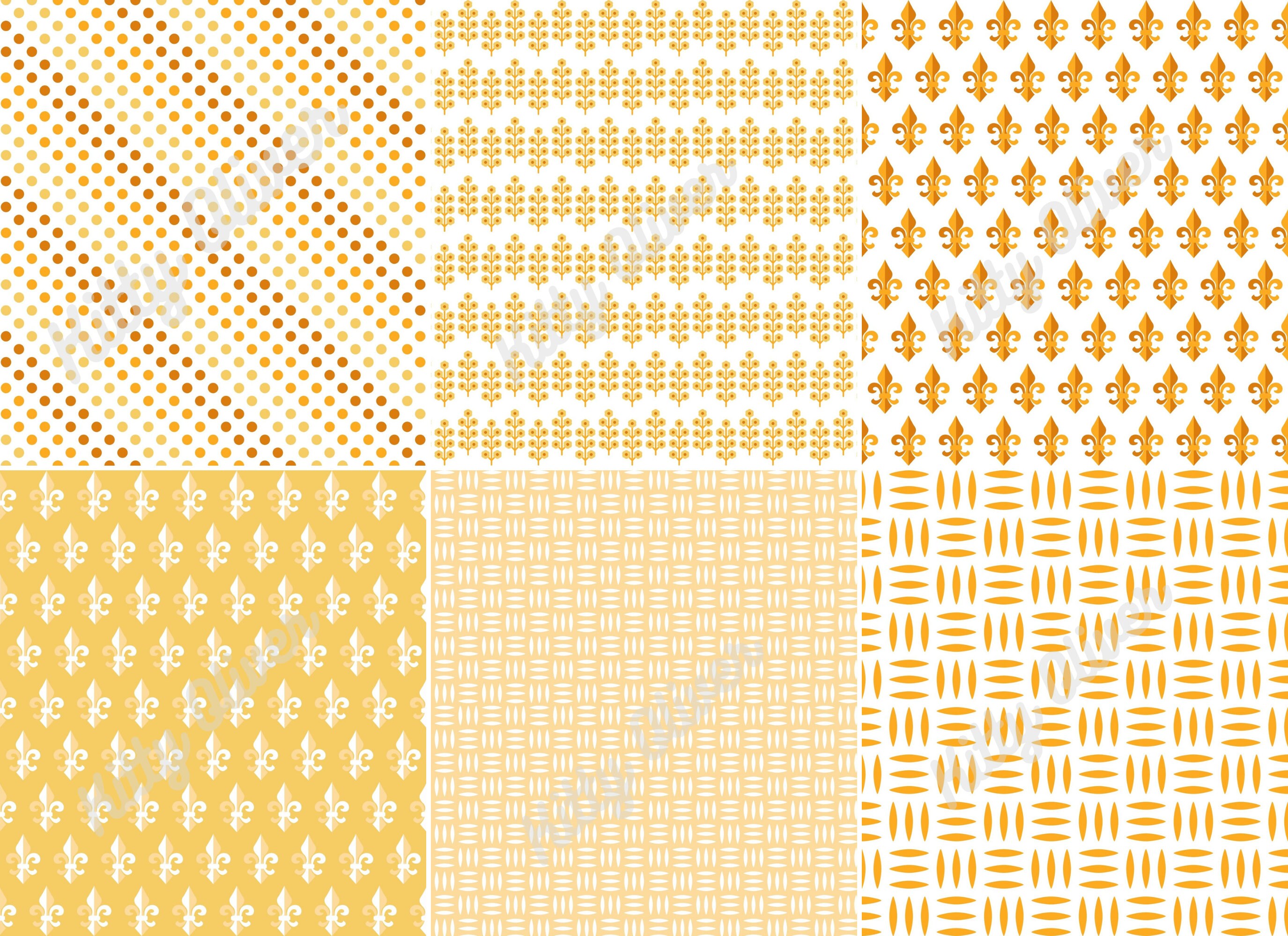 Yellow Design Unique Unique Patterns in 5 Shades of Yellow Printable Digital Paper - Etsy