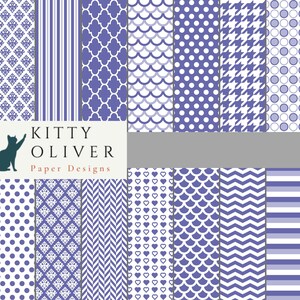 Pacchetto di carta Very Peri (colore Pantone dell'anno) / Download di carta digitale stampabile per scrapbooking, decorazioni per la casa e le feste, 12x12, 300 DPI