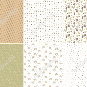 Boho Patterns Paper Pack in Earth Tones | Printable Digital Paper ...