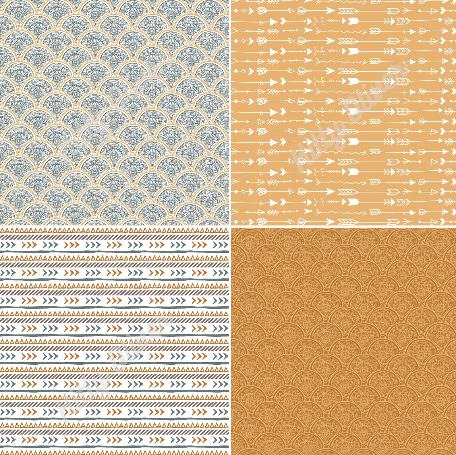 Boho / Tribal Paper Pack | Printable Digital Paper Download ...