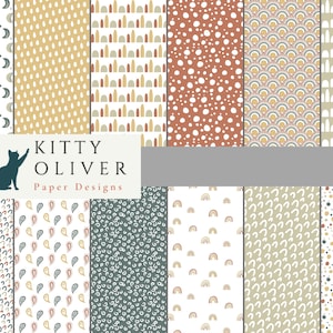 Pack de papier Boho doux et audacieux | Téléchargement de papier numérique imprimable, Scrapbooking, Fabrication de cartes, Artisanat en papier 12x12, 300 DPI