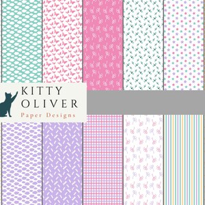 Süßes kleines Mädchen Muster Papier Pack | Druckbare digitale Papier Download, Scrapbooking, Kartenherstellung, Papier Handwerk 12x12, 300 DPI