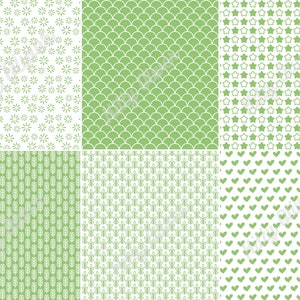 Vårgröna grundläggande mönster, värdepapperspaket | Utskrivbart digitalt papper för nedladdning, scrapbooking, korttillverkning, papperspyssel 12x12, 300 DPI bild 3