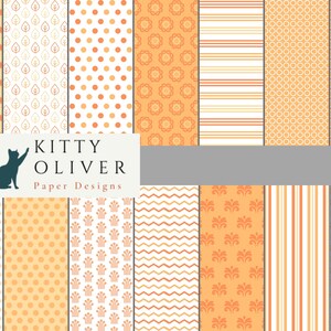 Hübsche Pfirsich Geometrische Muster Papier Pack | Printable Digital Paper Download, Scrapbooking, Kartenherstellung, Basteln, 12x12, 300 DPI