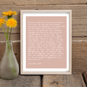 Dead Poets Society Quote 8x10 Print -- Digital Download