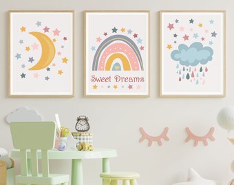 Boho kwekerij decor Wall Art Print, kwekerij decor, kinderkamer afdrukbare muur kunst, kinderkamer decor